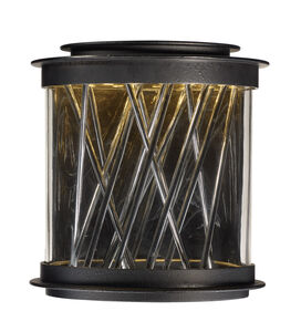 Bedazzle LED 11 inch Texture Ebony/Polished Chrome Outdoor Wall Lantern