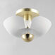 Poppy LED 11.75 inch White with Satin Brass Flush Mount Ceiling Light in White and Satin Brass