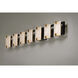Radiant LED 48.75 inch Black and Gold Leaf Bath Vanity Wall Light