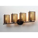 Caspian 4 Light 36.5 inch Oil Rubbed Bronze and Antique Brass Wall Sconce Wall Light