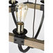 Lodge 6 Light 24 inch Weathered Oak and Bronze Chandelier Ceiling Light