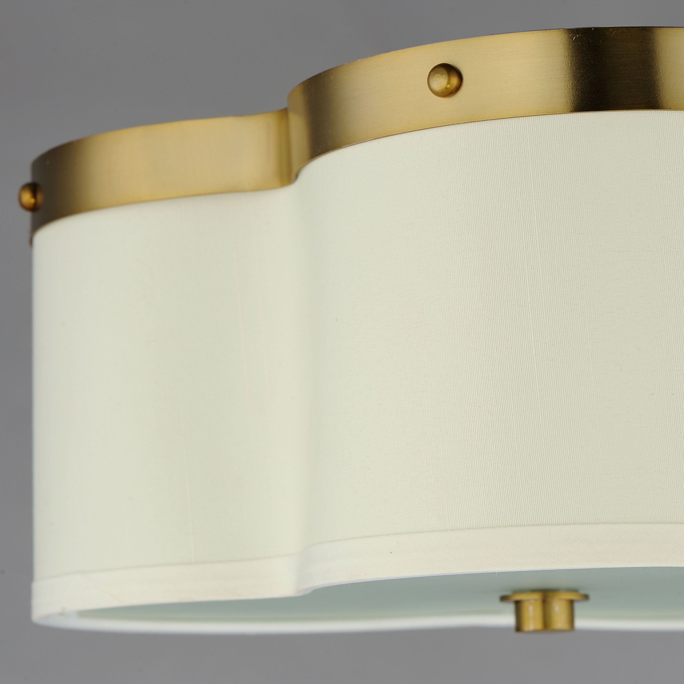 Clover 3 Light 14 inch Satin Brass Flush Mount Ceiling Light