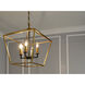 Abode 4 Light 24.5 inch Gold Leaf and Textured Black Chandelier Ceiling Light