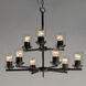 Corona 9 Light 28 inch Black Multi-Tier Chandelier Ceiling Light in Clear