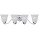 Basix 4 Light 27.5 inch Polished Chrome Bath Vanity Wall Light in Frosted