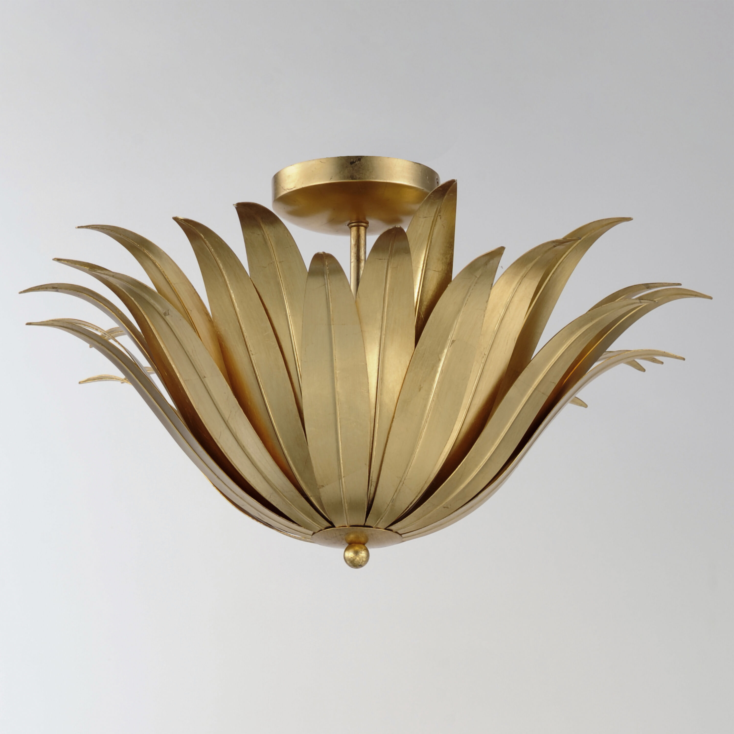 Firenze 3 Light 21.5 inch Gold Leaf Semi-Flush Mount Ceiling Light