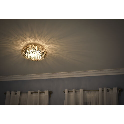 Arabesque 7 Light 18 inch Golden Silver Flush Mount Ceiling Light in 50, Beveled Crystal, G9 Frost Xenon