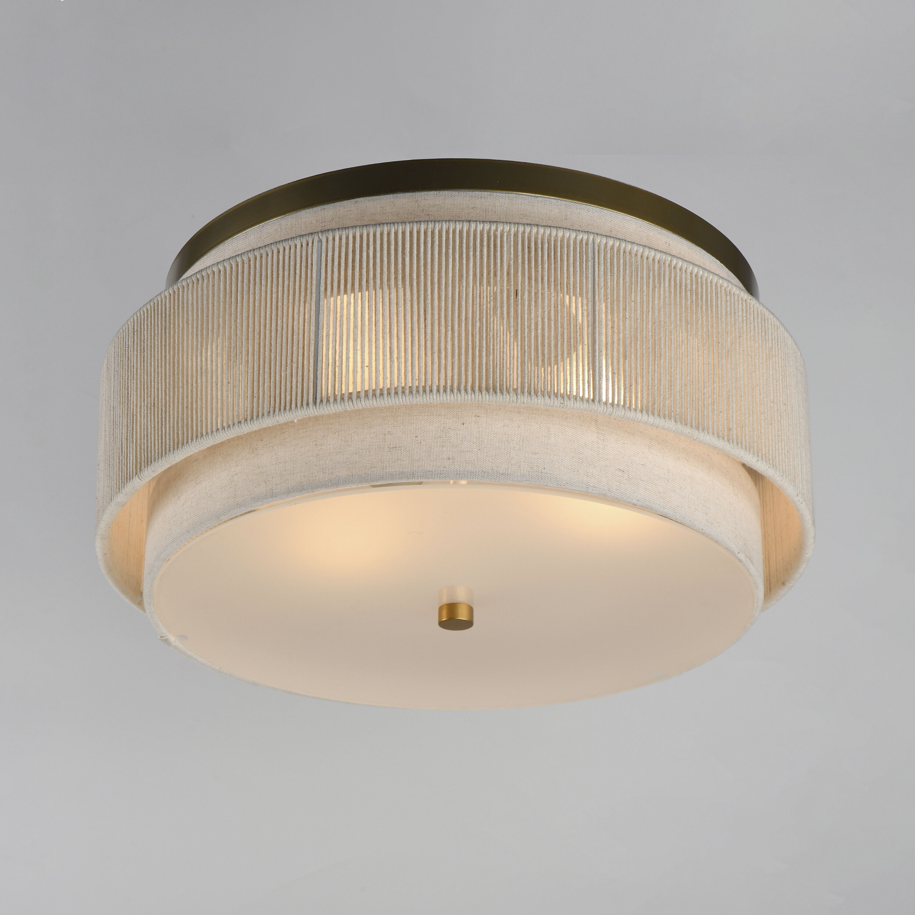 Seacliff 2 Light 16 inch Natural Aged Brass Flush Mount Ceiling Light