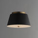 Miles LED 10.5 inch Black and Natural Aged Brass Flush Mount Ceiling Light