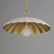 Primrose 1 Light 16 inch Matte White and Gold Leaf Single Pendant Ceiling Light