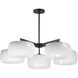 Glazed 5 Light 36 inch White and Black Chandelier Ceiling Light