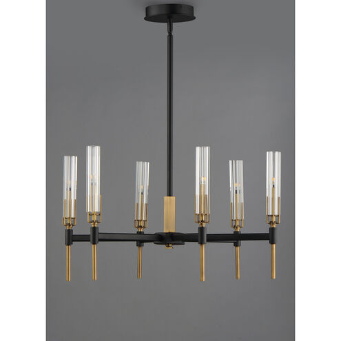 Maxim Flambeau Black Antique Brass 6 Light LED Chandelier 16125CLBKAB