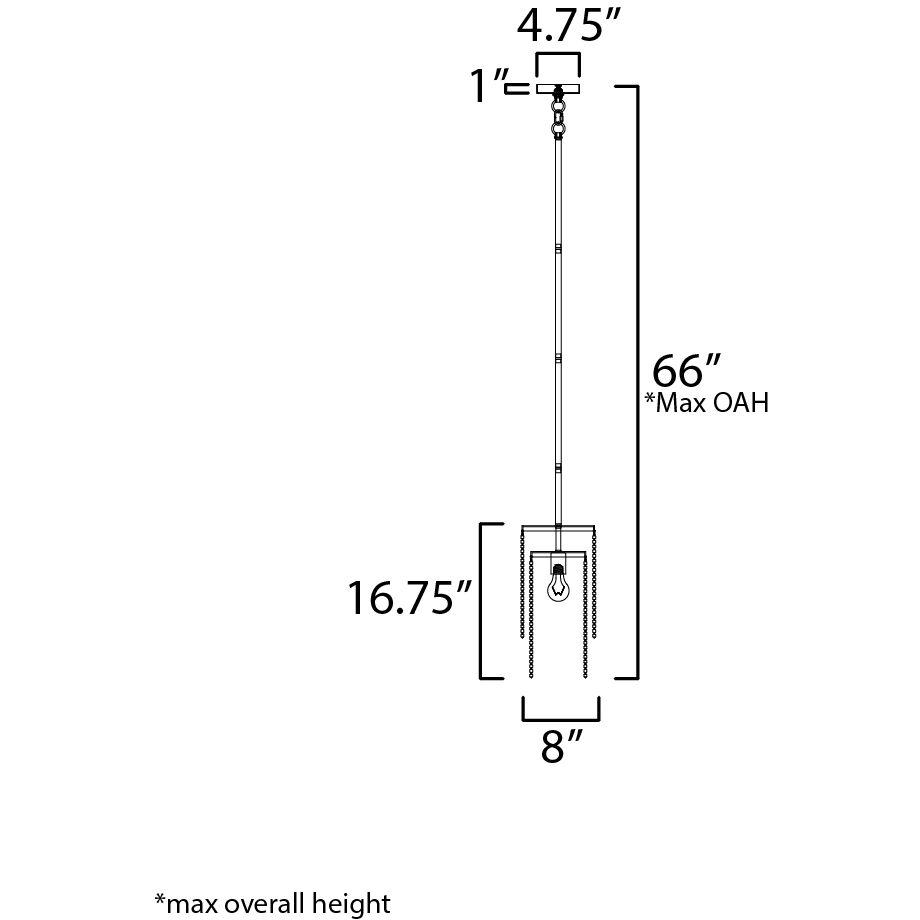 Fontaine 1 Light 8 inch Golden Silver Single Pendant Ceiling Light