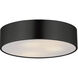 Tommy 3 Light 16 inch Black Flush Mount Ceiling Light