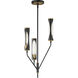 Regent LED 14 inch Black and Antique Brass Multi-Light Pendant Ceiling Light