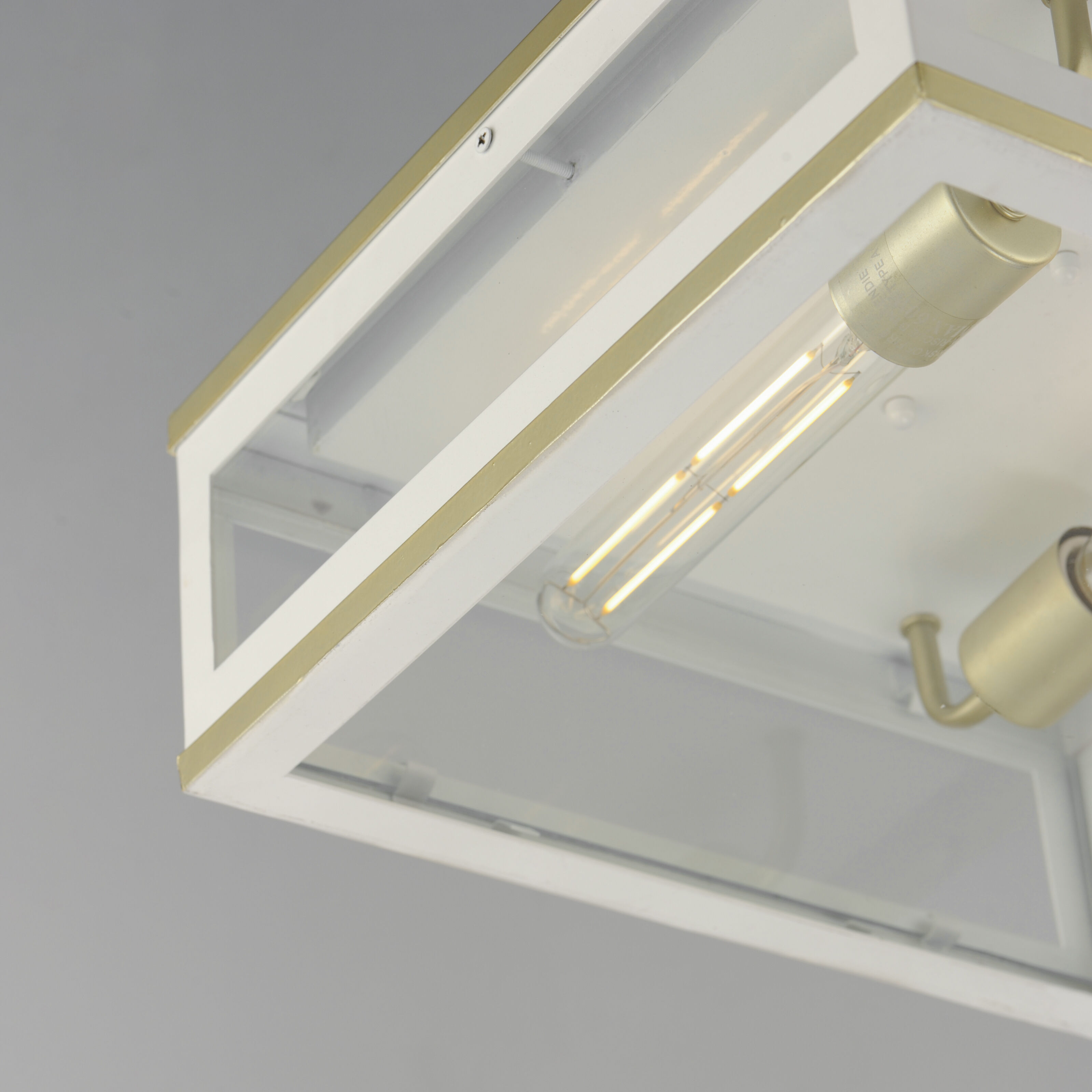 Neoclass 2 Light 13 inch White/Gold Outdoor Flush Mount in White and Gold