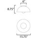 Thelonious 1 Light 15.75 inch Black and Natural Aged Brass Flush Mount Ceiling Light
