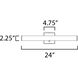 Rail LED 24 inch Polished Chrome Bath Vanity Wall Light