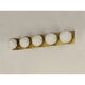 Finn 5 Light 43.5 inch Satin Brass and Brushed Platinum Bath Vanity Wall Light