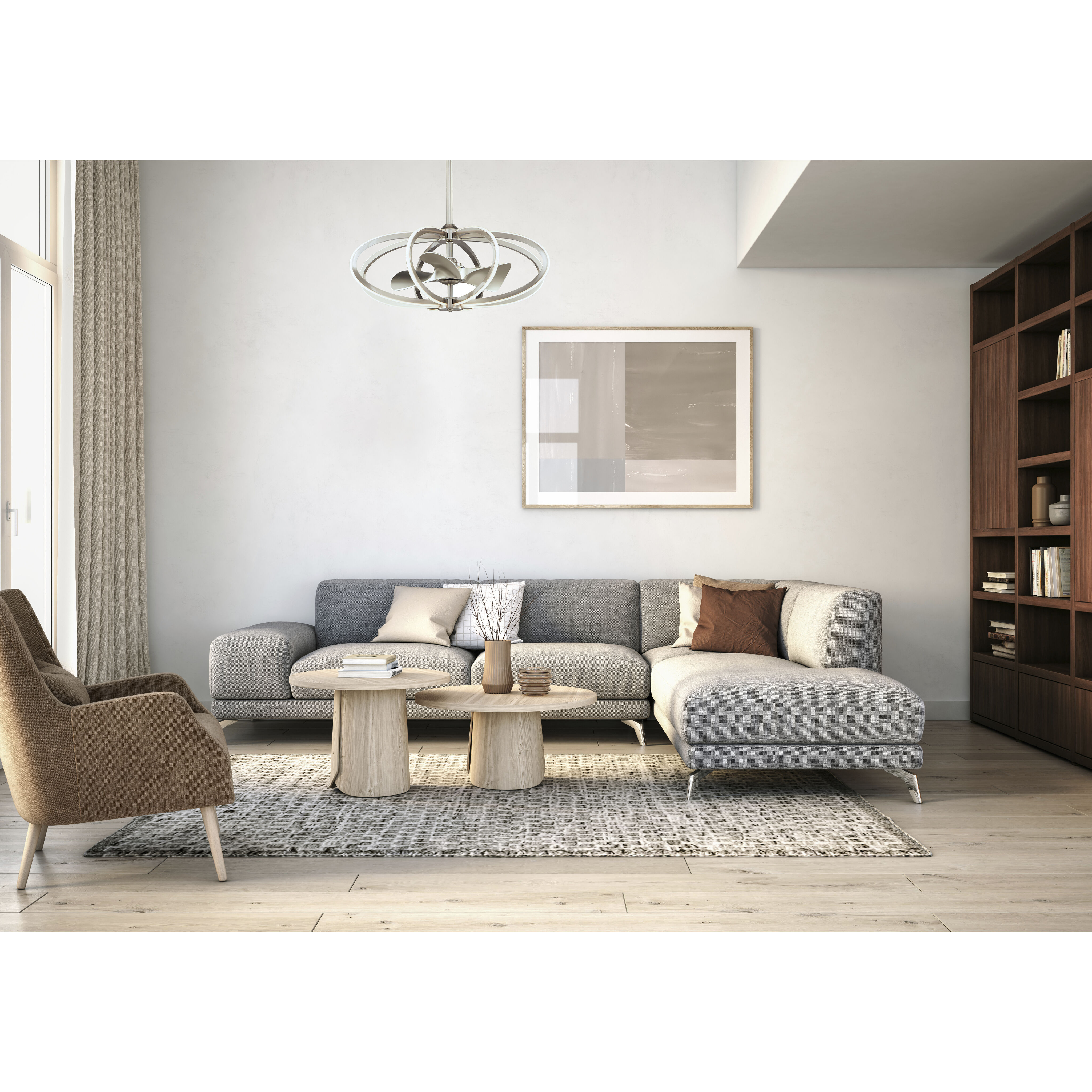 Solstice 34 inch Satin Nickel Fandelight