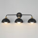 Thelonious 3 Light 30.75 inch Black and Natural Aged Brass Bath Vanity Wall Light