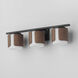 Draughtsman 3 Light 27 inch Walnut and Black Bath Vanity Wall Light in Satin White