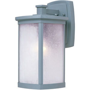 Terrace 1 Light 14 inch Platinum Outdoor Wall Mount in Frosted Seedy