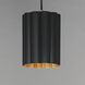 Primrose 1 Light 6 inch Gold Leaf Single Pendant Ceiling Light in Matte Black