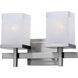 Tetra 2 Light 14 inch Satin Nickel Bath Vanity Wall Light in White Linen