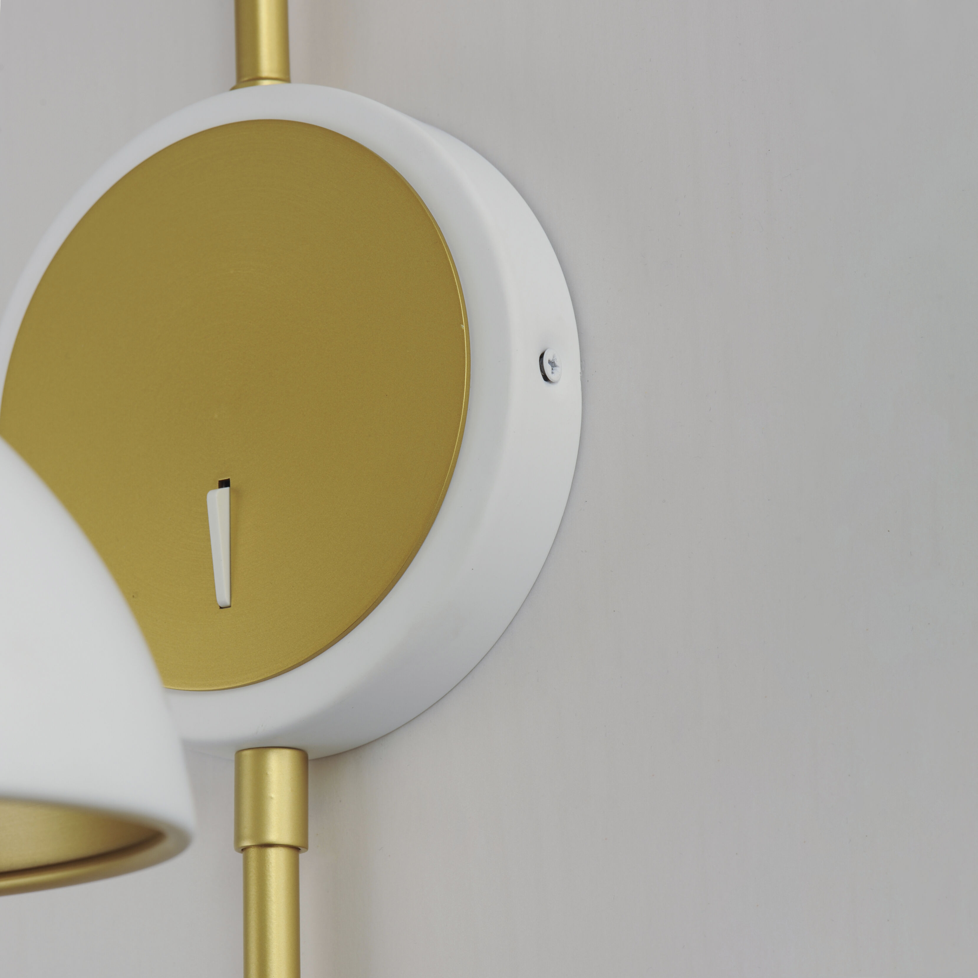Dawn Wall Sconce Wall Light in White and Satin Brass