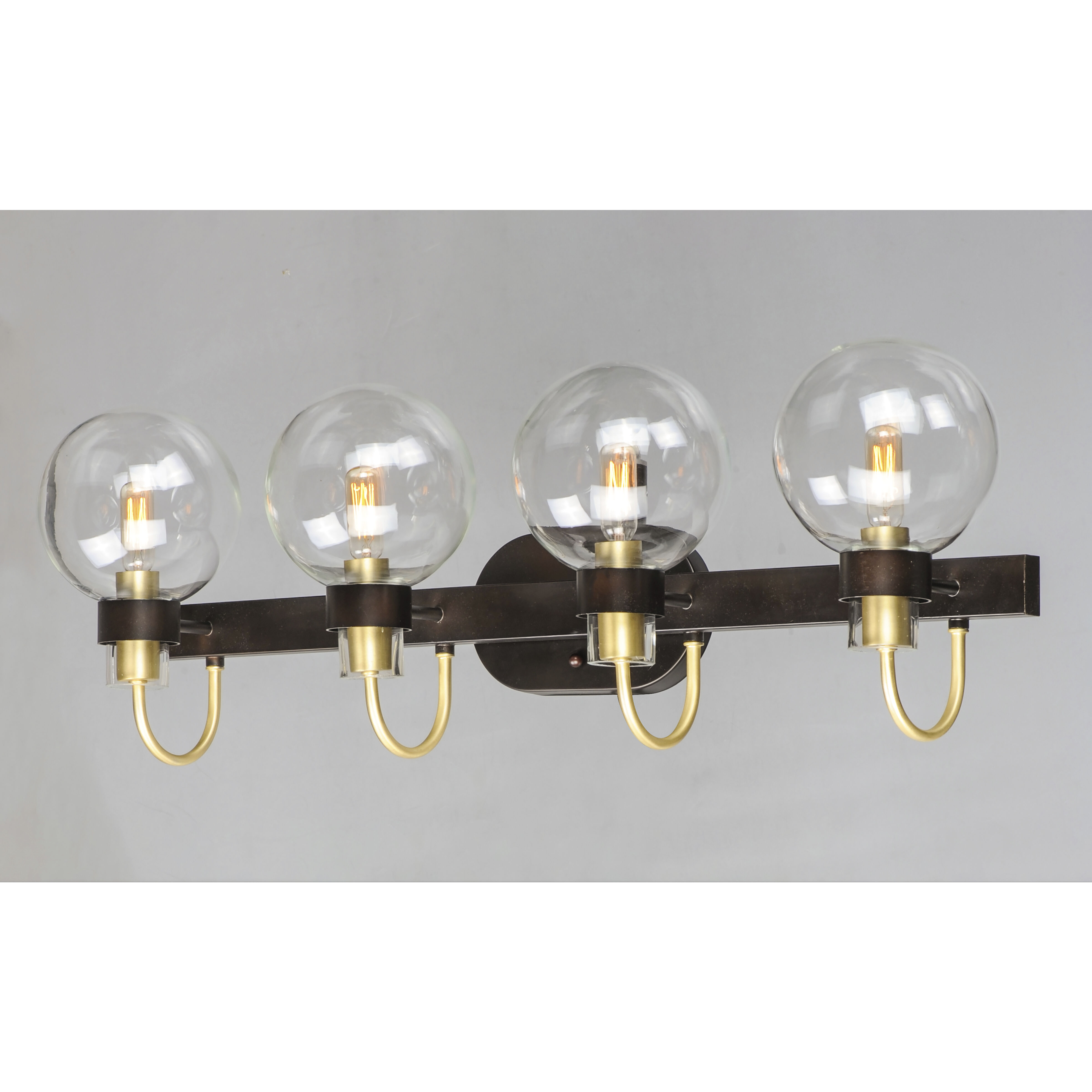 Bauhaus 4 Light 33 inch Bronze/Satin Brass Bath Vanity Wall Light