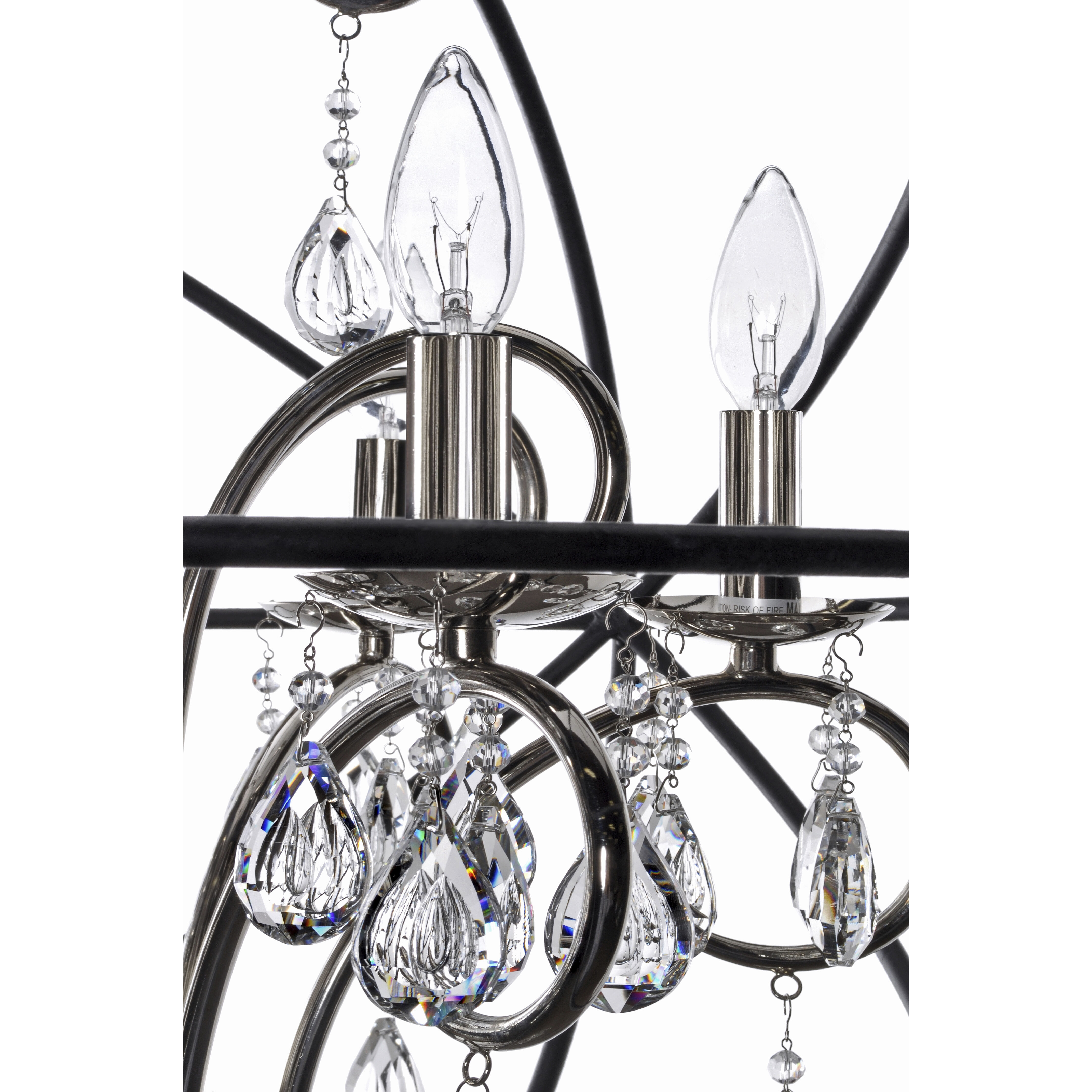 Orbit 4 Light 19 inch Anthracite/Polished Nickel Chandelier Ceiling Light in Anthracite and Polished Nickel, Candelabra