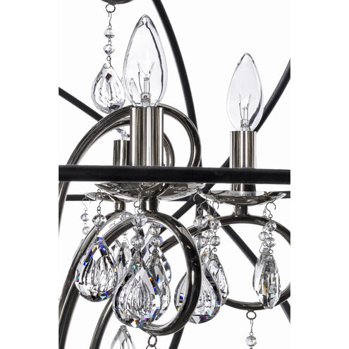 Orbit 4 Light 19 inch Anthracite/Polished Nickel Chandelier Ceiling Light in Anthracite and Polished Nickel, Candelabra