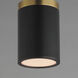 Dapper 1 Light 4.75 inch Black and Antique Brass Semi-Flush Mount Ceiling Light