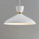 Carillon 1 Light 15.75 inch White and Satin Brass Single Pendant Ceiling Light