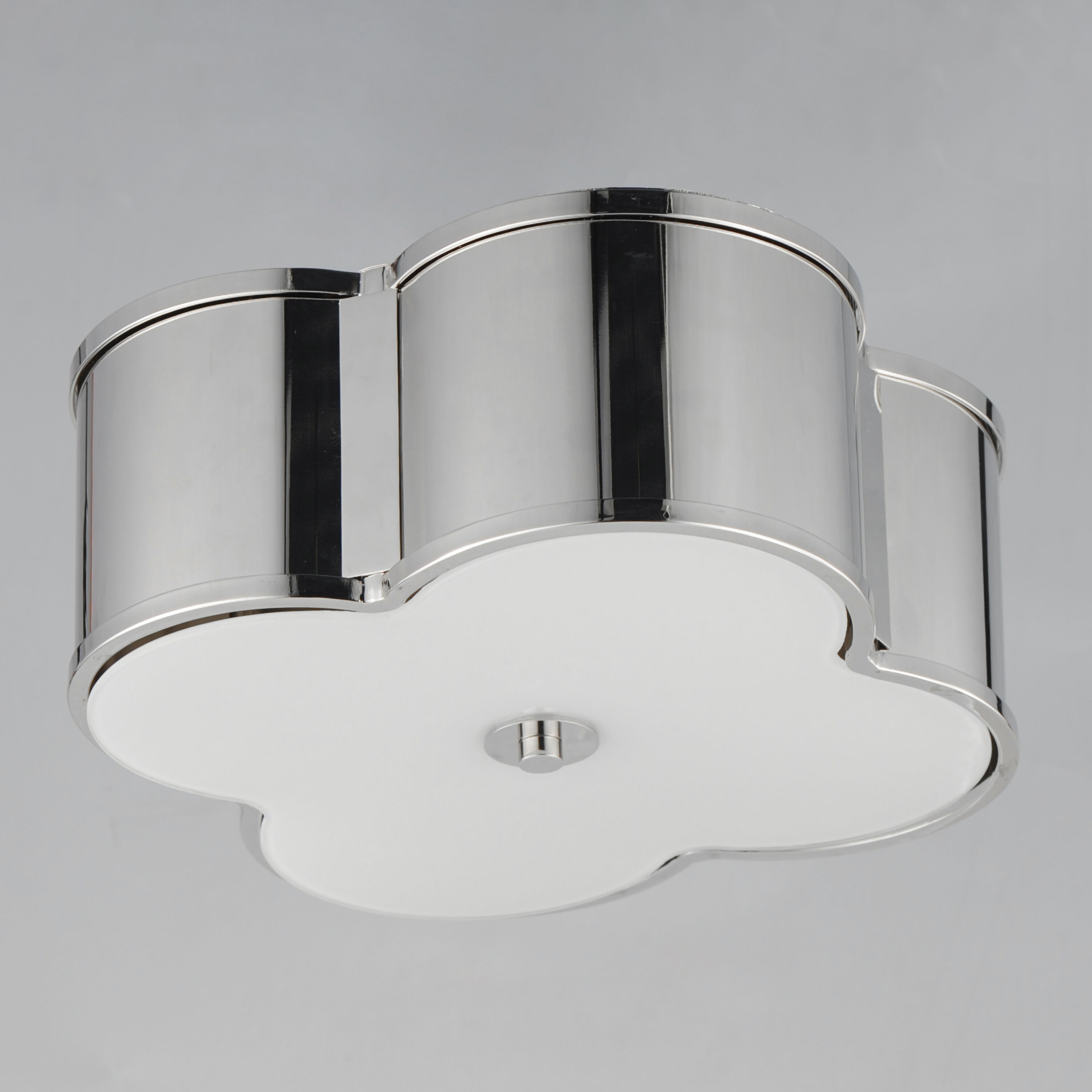 Clover 2 Light 14 inch Polished Nickel Flush Mount Ceiling Light