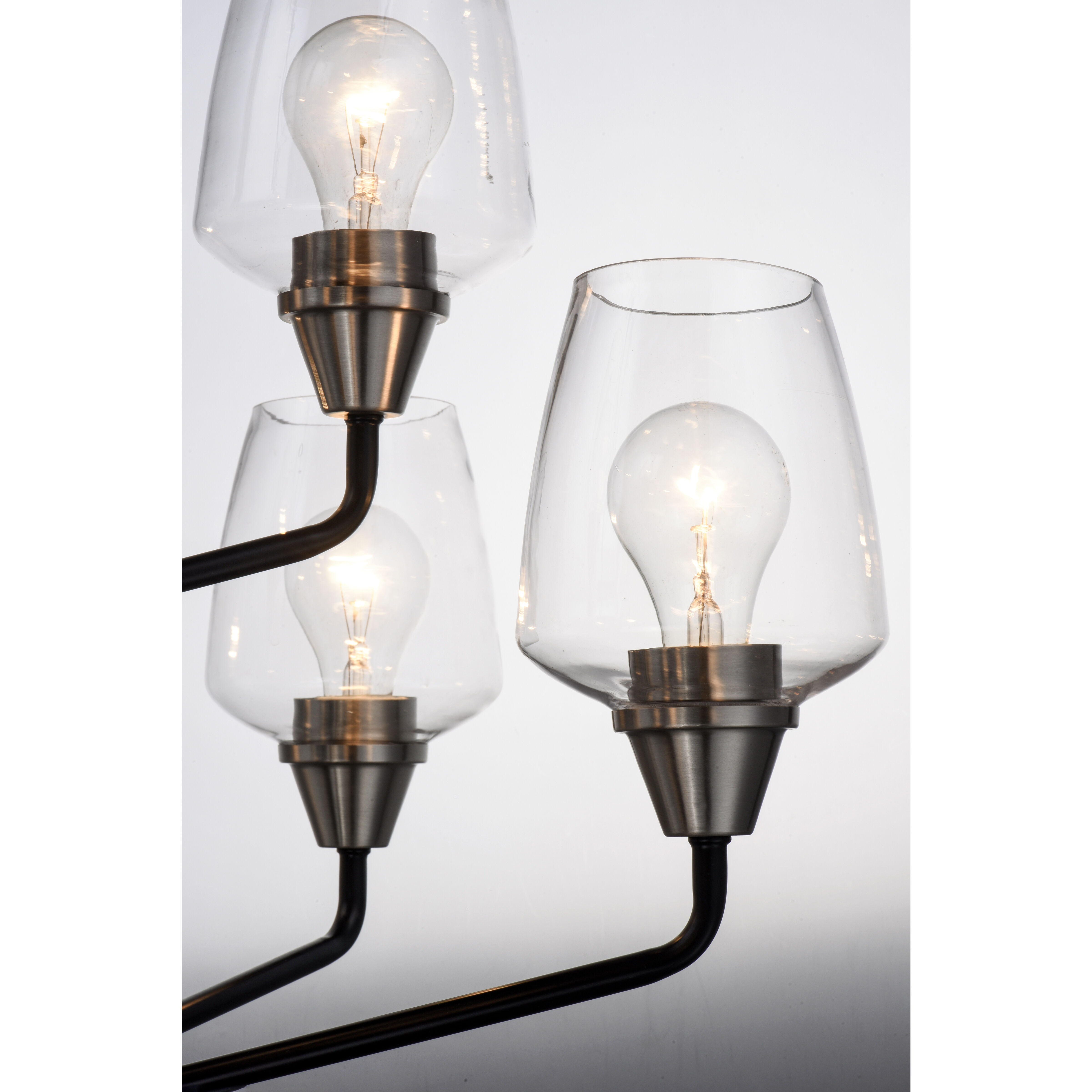 Goblet 9 Light 27 inch Black/Satin Nickel Multi-Tier Chandelier Ceiling Light in Black and Satin Nickel