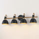 Dusk 4 Light 33.25 inch Black and Antique Brass Bath Vanity Wall Light
