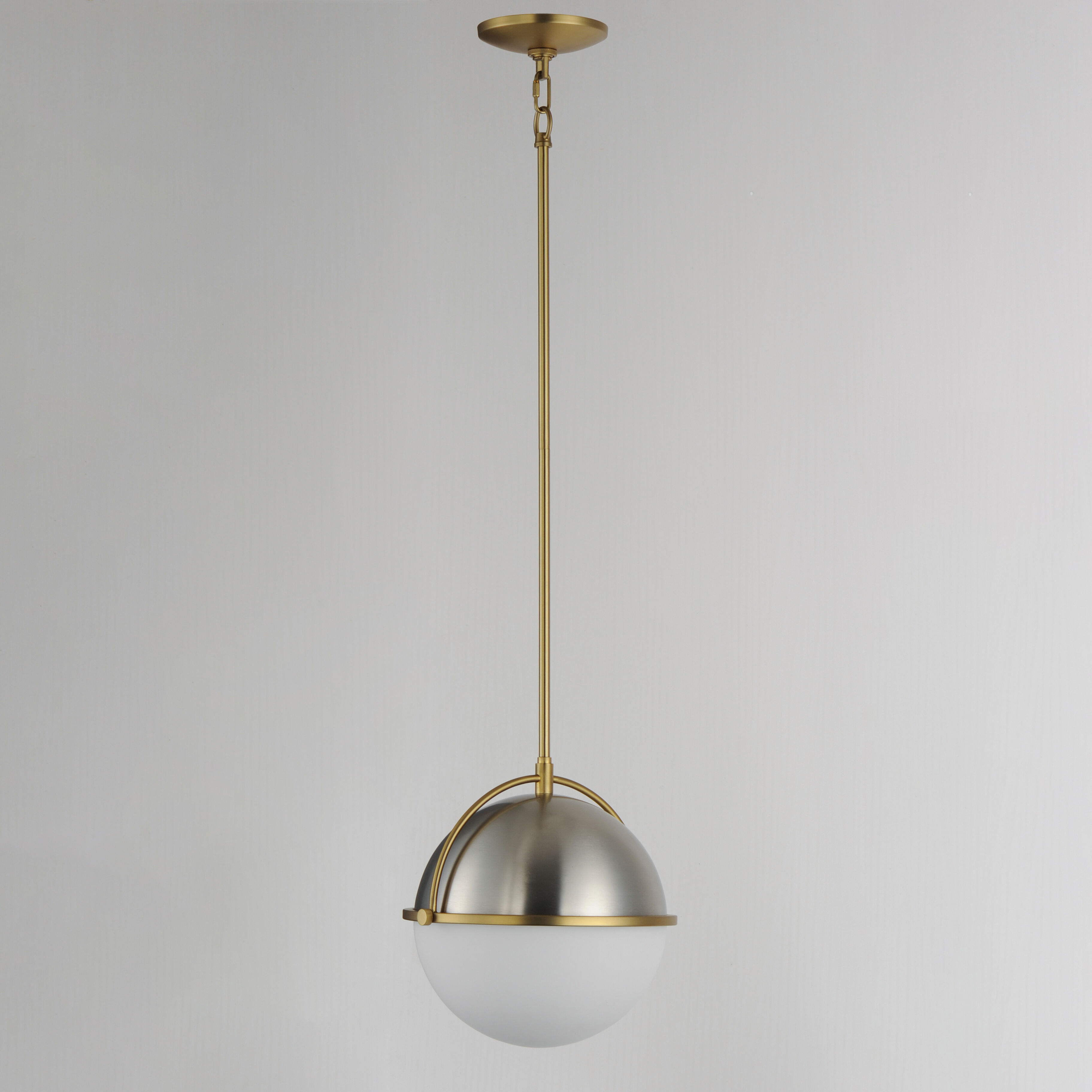 Duke 1 Light 11.5 inch Satin Nickel and Satin Brass Single Pendant Ceiling Light
