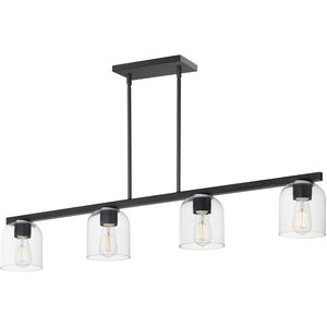 Scoop 4 Light 46 inch Black Linear Pendant Ceiling Light