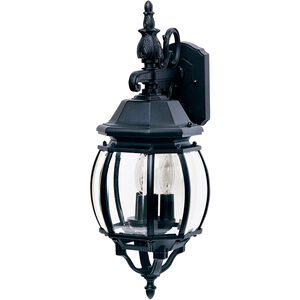 Crown Hill 3 Light 23 inch Black Outdoor Wall Mount
