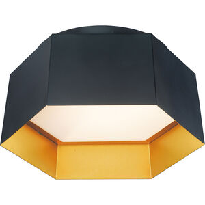 Honeycomb LED 16 inch Black/Gold Flush Mount Ceiling Light