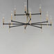 Flambeau LED 48 inch Black and Antique Brass Chandelier Ceiling Light