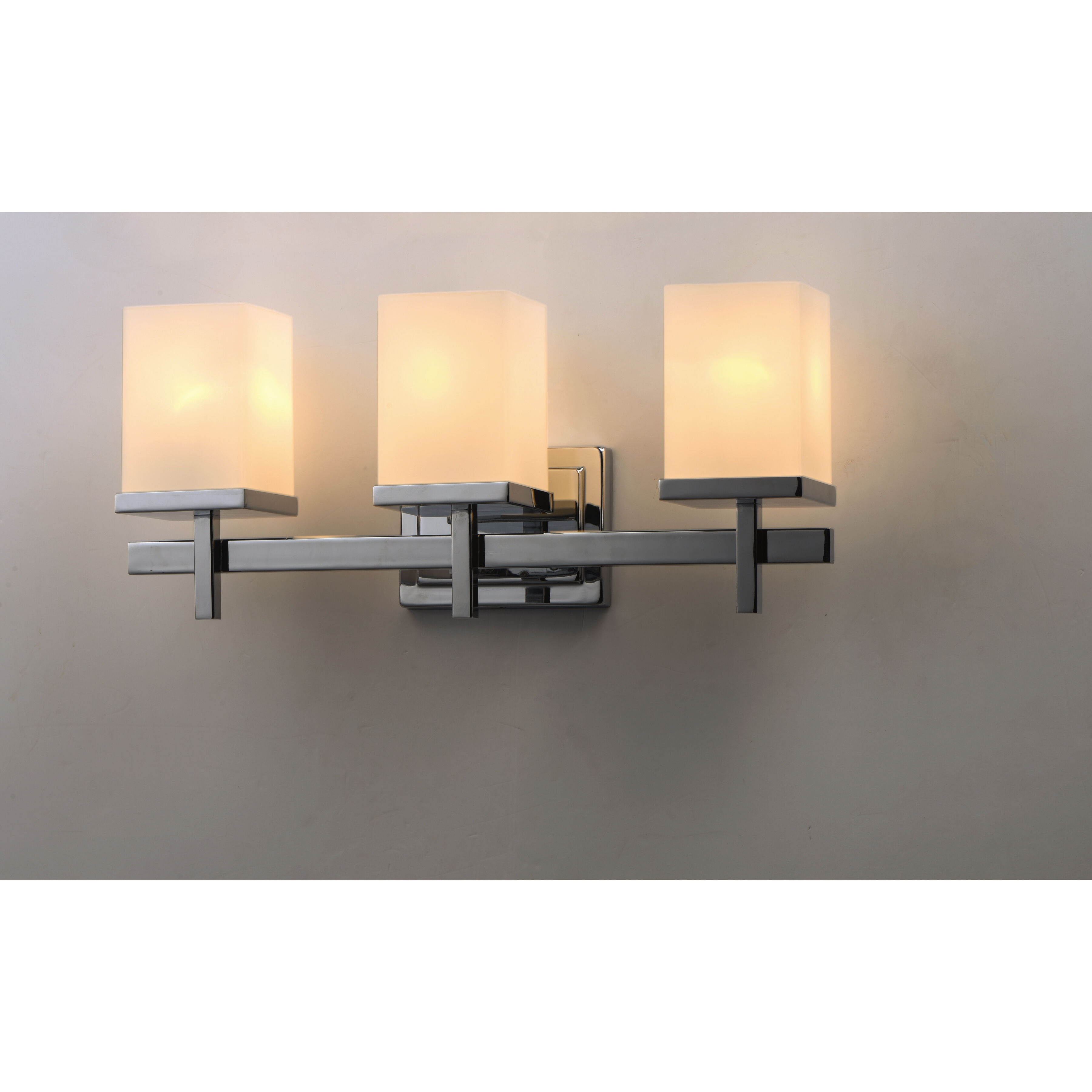 Tetra 3 Light 22 inch Polished Chrome Bath Vanity Wall Light in Satin White