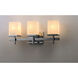 Tetra 3 Light 22 inch Polished Chrome Bath Vanity Wall Light in Satin White