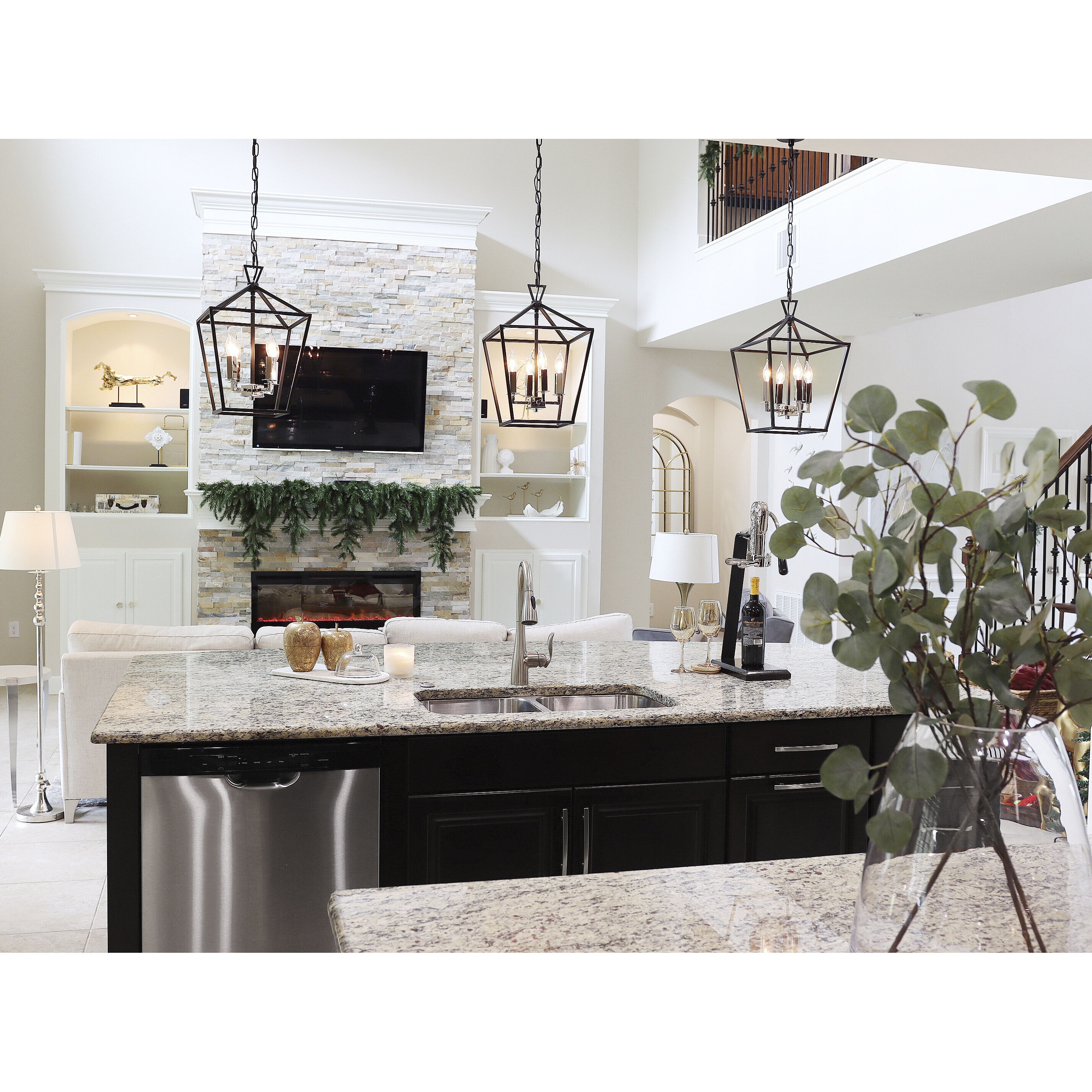 Abode 4 Light 12 inch Textured Black/Polished Nickel Chandelier Ceiling Light in Textured Black and Polished Nickel