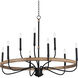 Franklin 9 Light 40 inch Driftwood and Black Chandelier Ceiling Light