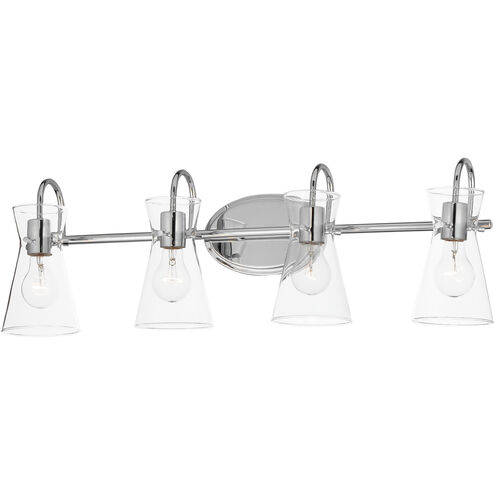 Ava 4 Light 30.7 inch Polished Chrome Bath Vanity Light Wall Light