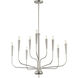 Vela 9 Light 32 inch Satin Nickel Multi-Tier Chandelier Ceiling Light