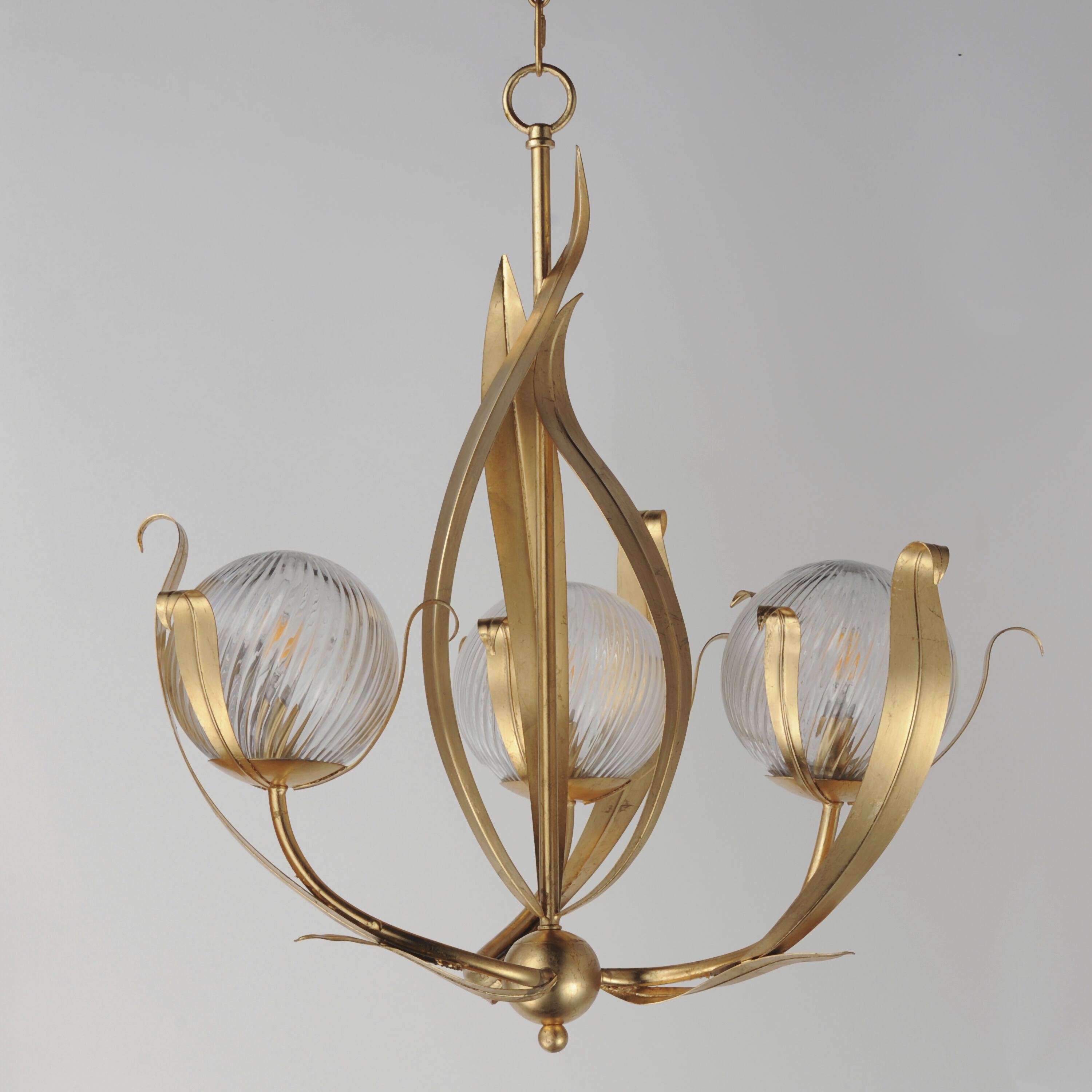 Firenze 3 Light 26.5 inch Gold Leaf Chandelier Ceiling Light